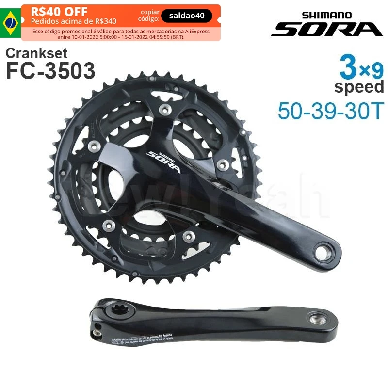 

SHIMANO SORA 3500 3x9v, шатун для фотографий 50-39-30t 165, 170 и 175 мм, длины шатуна для дорожного велосипеда, оригинальные детали