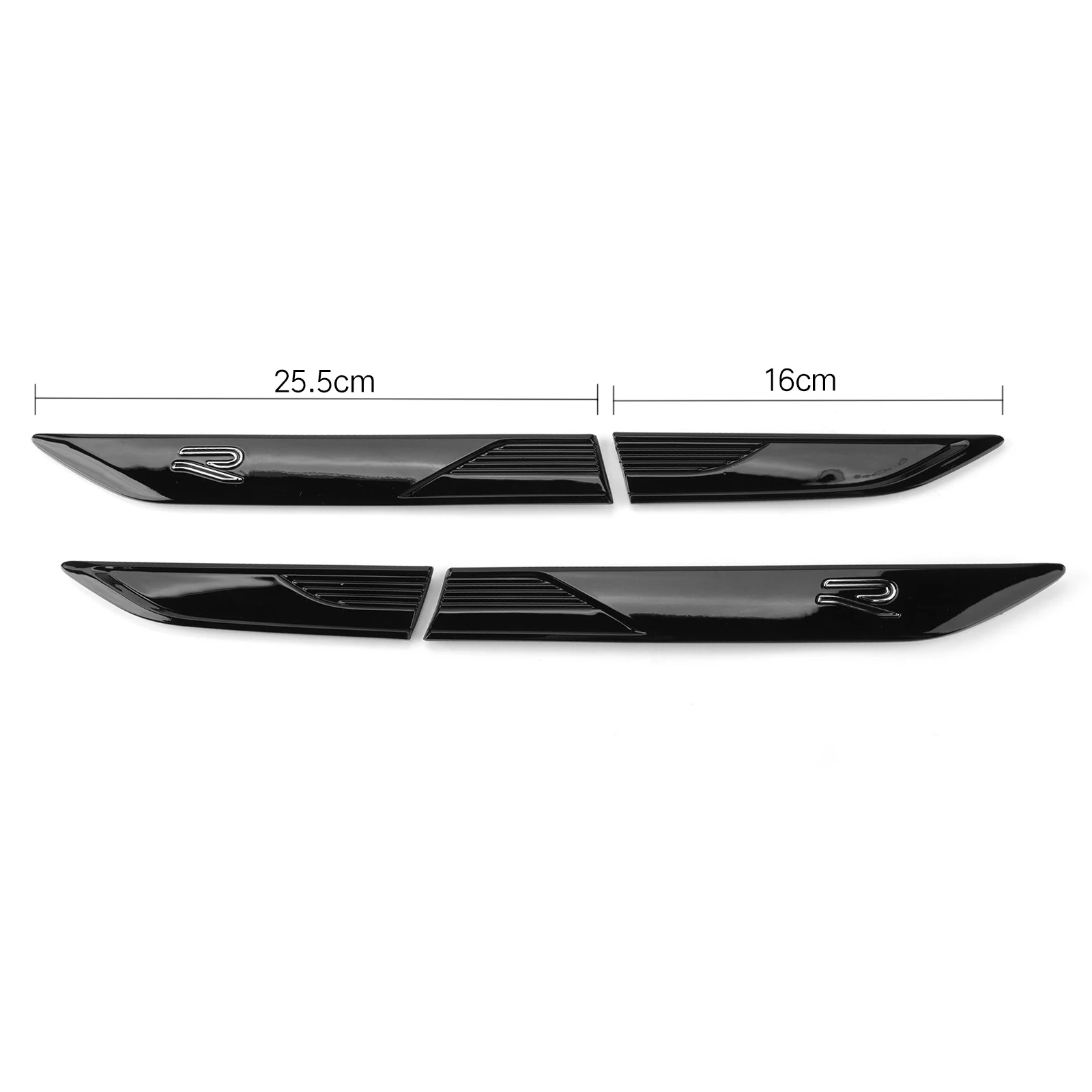 Блестящий черный R боковое крыло значок на Набор наклеек с эмблемой кузова