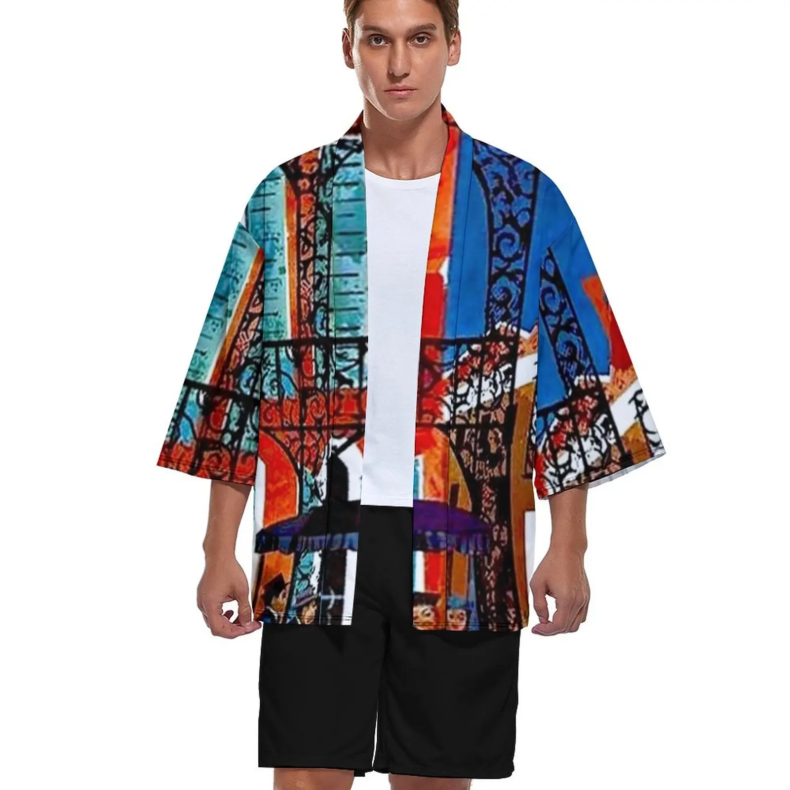 

Кимоно в стиле оверсайз с принтом «Новый Орлеан»