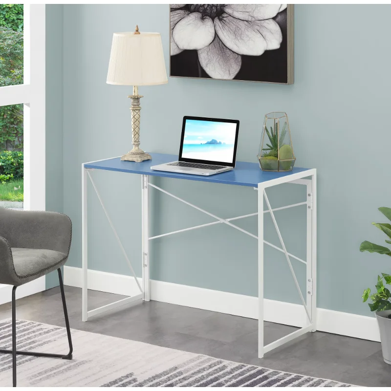 

Convenience Concepts Extra Folding Desk, Blue/White study desk work desk gaming desk Office Furniture