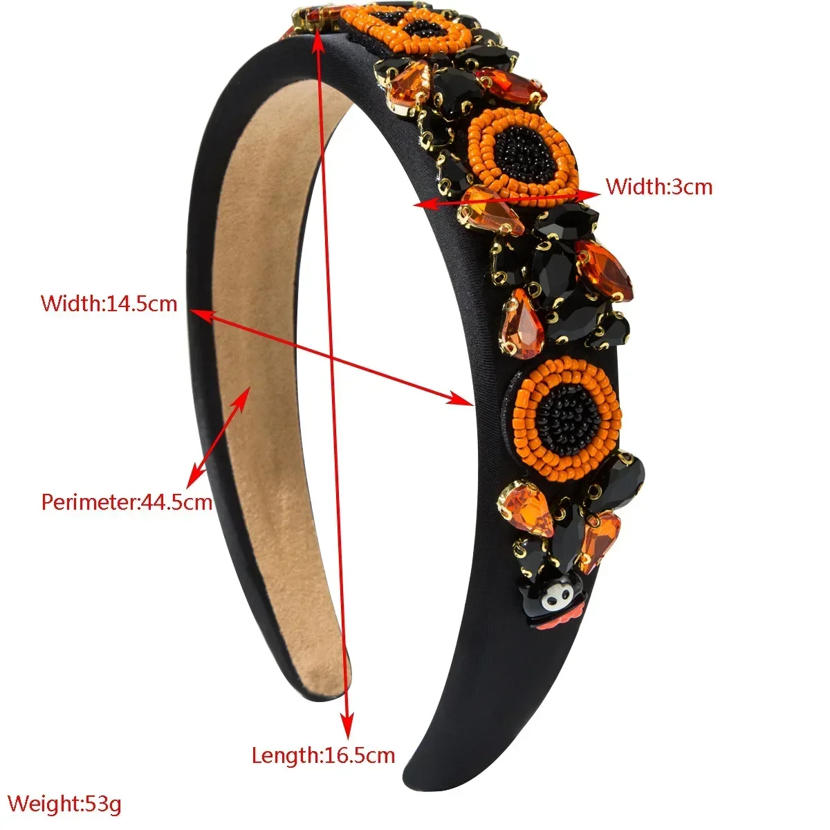 Женская повязка на голову для Хэллоуина с инкрустированными бриллиантами