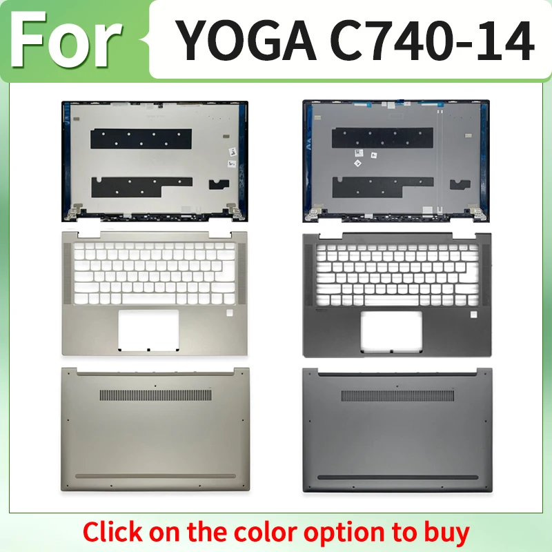 Фото Золотой/серый новый чехол для ноутбука AM1FG000310 для Yoga C740-14 C740-14IML, чехол с ЖК-дисплеем, верхняя часть №1
