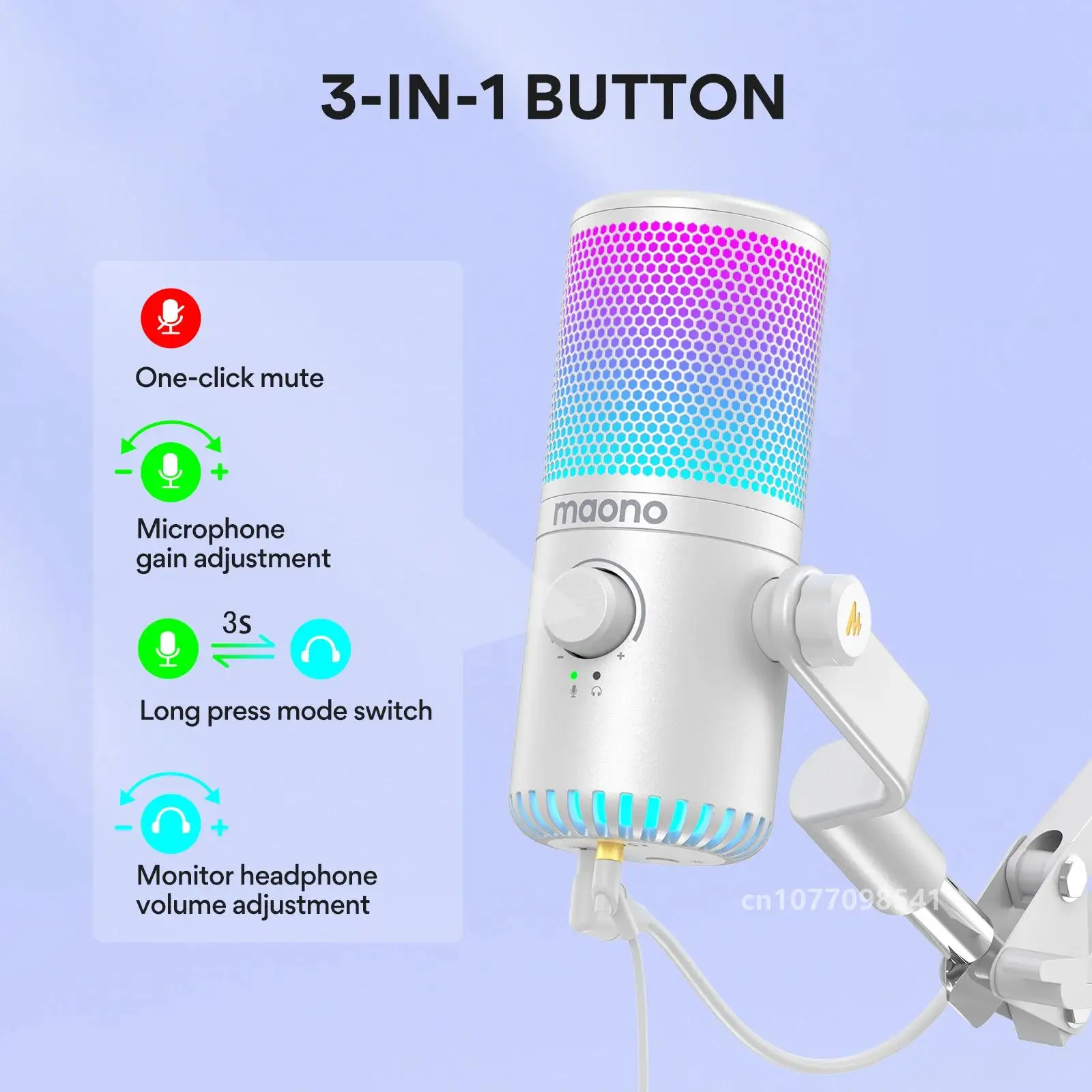 Игровой микрофон Maono DM30 RGB USB-микрофон