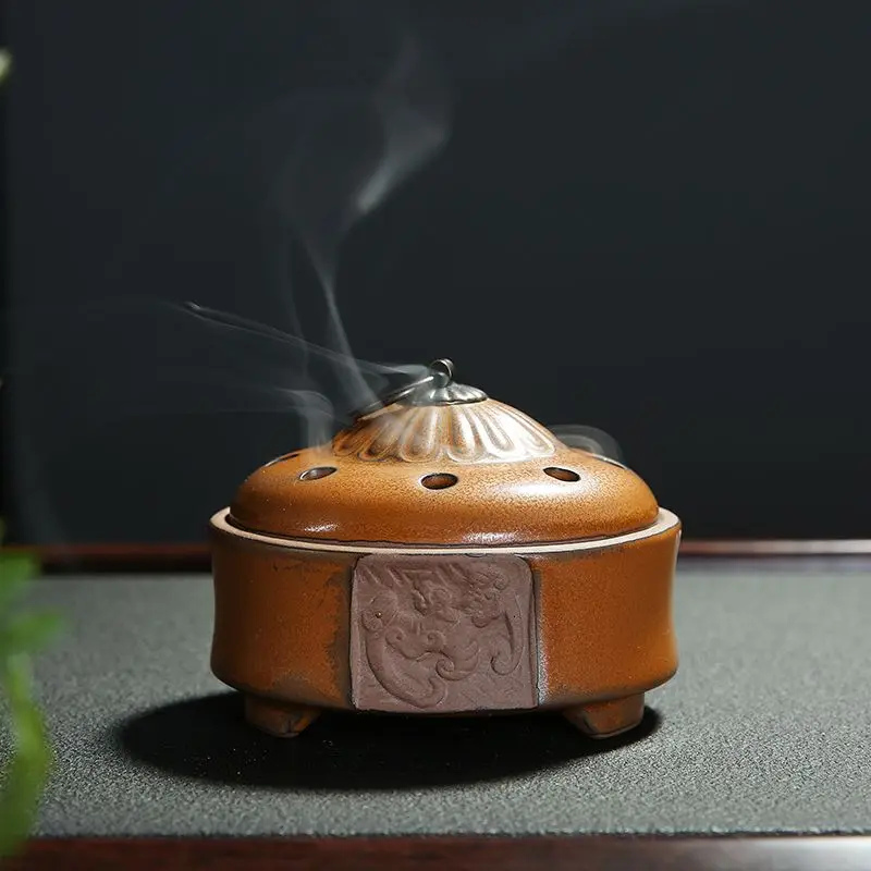 

Ceramic Home Living Room Bedroom Antique Indoor Sandalwood Stove Buddha Worship in Buddhist Hall Tea Ceremony Incense Burner