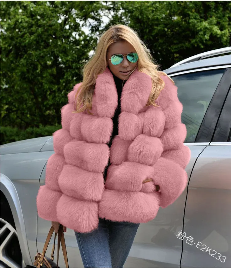 Casual White Black Fluffy Fall Winter Faux Fur Coat Women Jacket Long Sleeve Cropped Puffer Fur Jacket for Women Outwear
