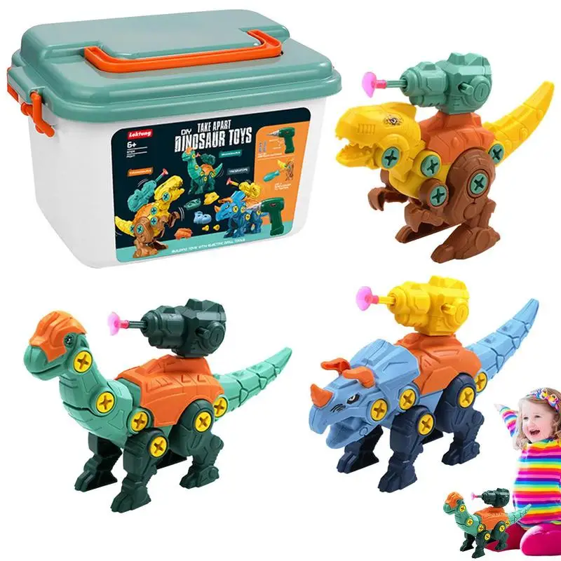 

Diy Take Apart Dinosaur Toy Take Apart Dinosaur With Manual Screwdriver Dinosaurs Building Kit Construction Sets Storage Box