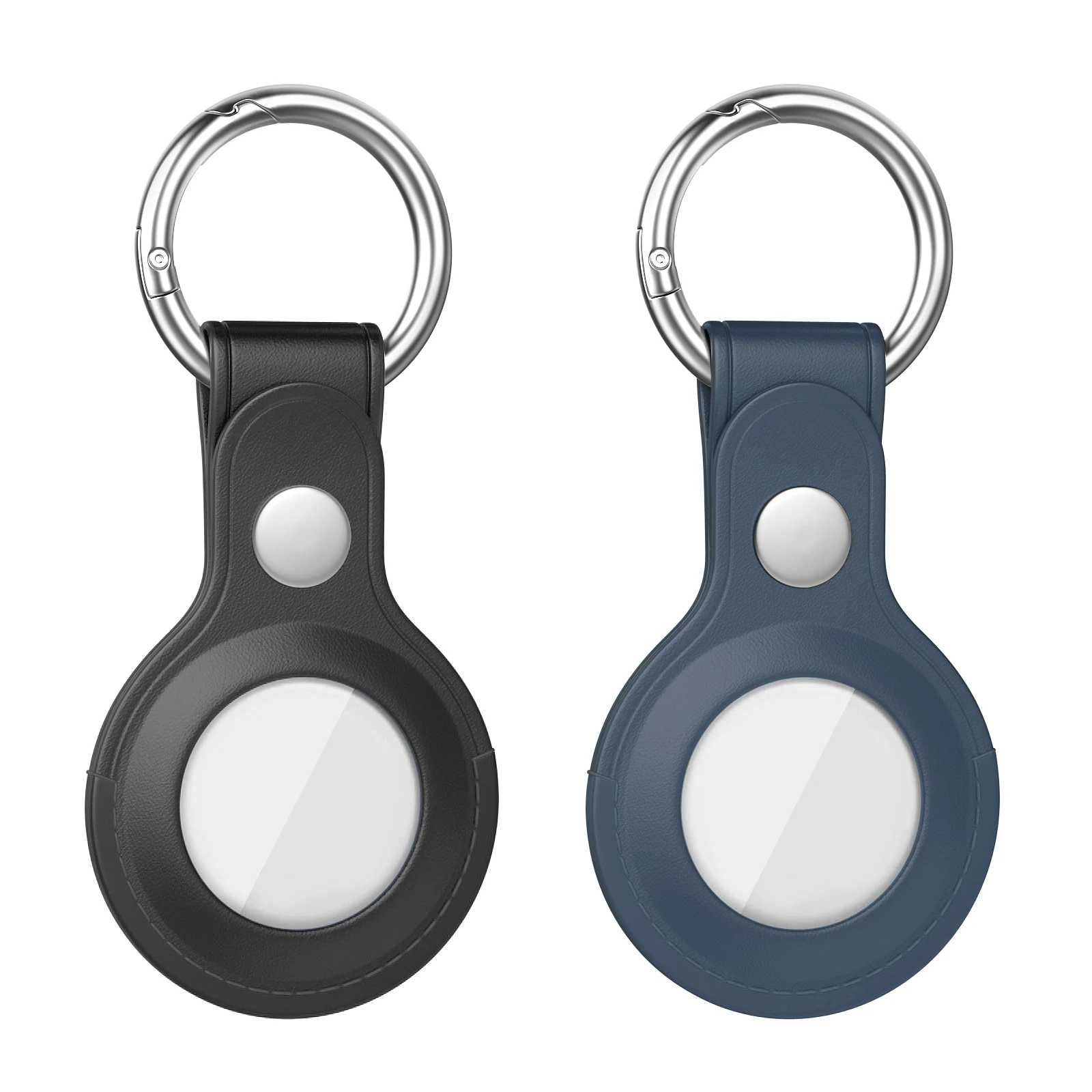 

Leather Case Compatible For AirTags 2021,[2-PACK] Anti-Scratch Lightweight Protective Skin Accessories for Airtag,with Keychain