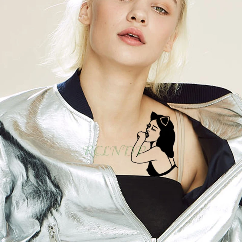 

Водостойкая Временная тату-наклейка, сексуальная девушка, тату флэш-тату, старая школа, искусственная татуировка, татуаж, шея, запястье, нога для женщин