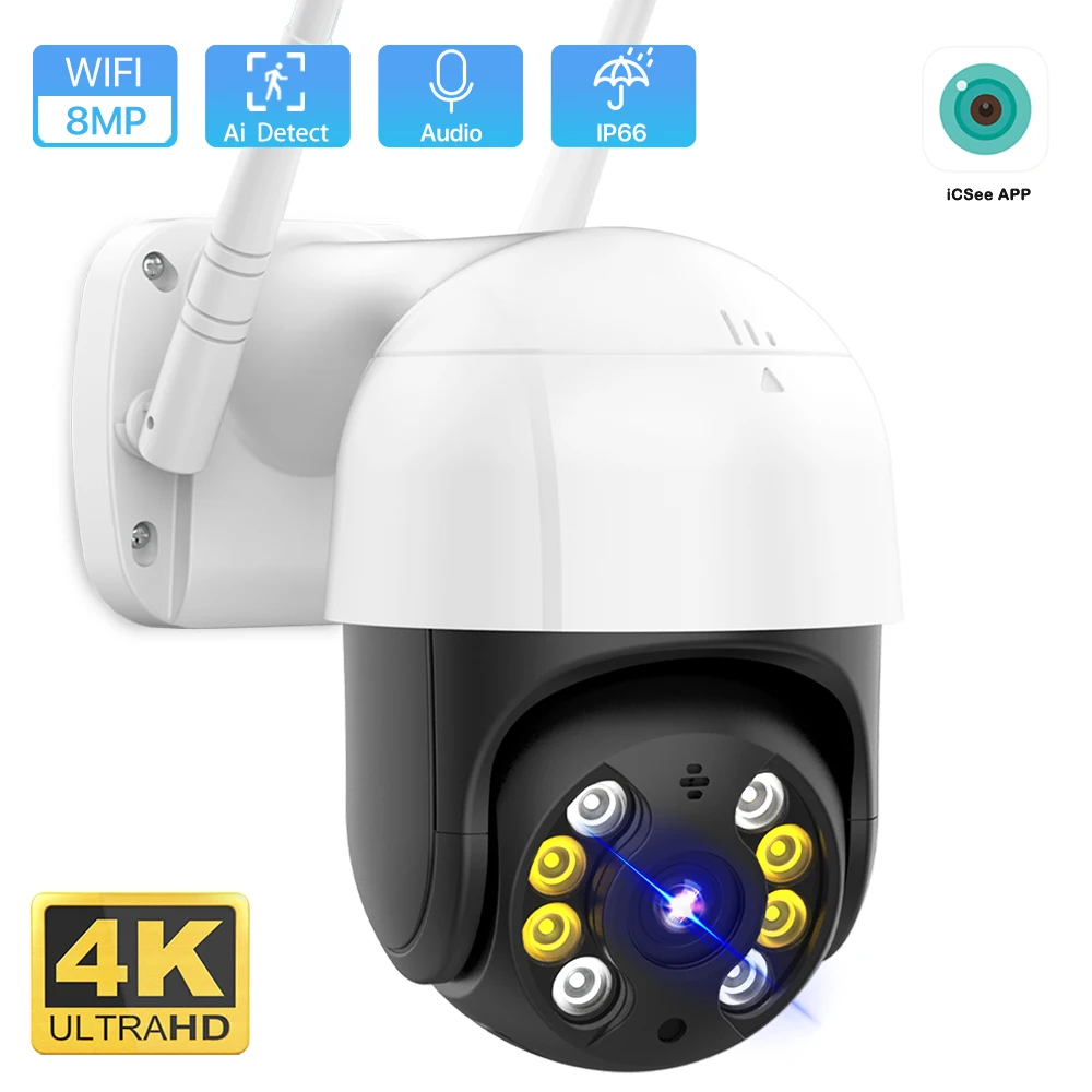

8MP 4K HD IP Camera 5MP Outdoor iCSee Wifi Camera PTZ Security CCTV Camera Ai Human Detection External Surveillance Camera H.265