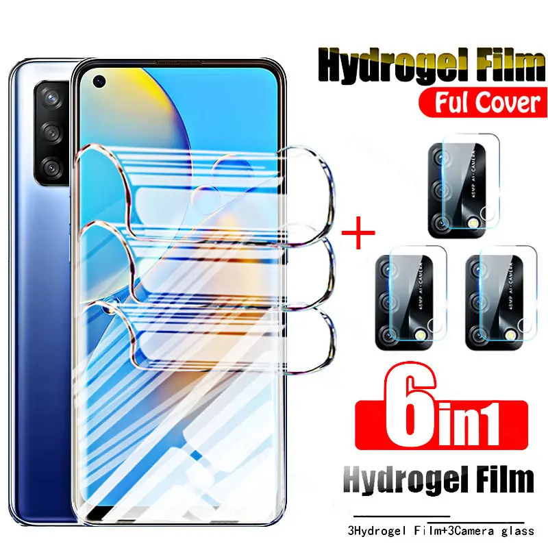 Передняя Гидрогелевая пленка 6 в 1 для объектива камеры Oppo A74, Защита экрана для Oppo A16e, A17, A55s, A57, A57e, A76, A77, A94, A96, A97, не стекло