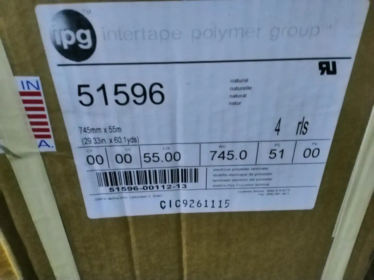 Original 10mm 82M 19mm 25.4mm IPG 51596 Tape American Intertape51596 Ink Adhesion Test