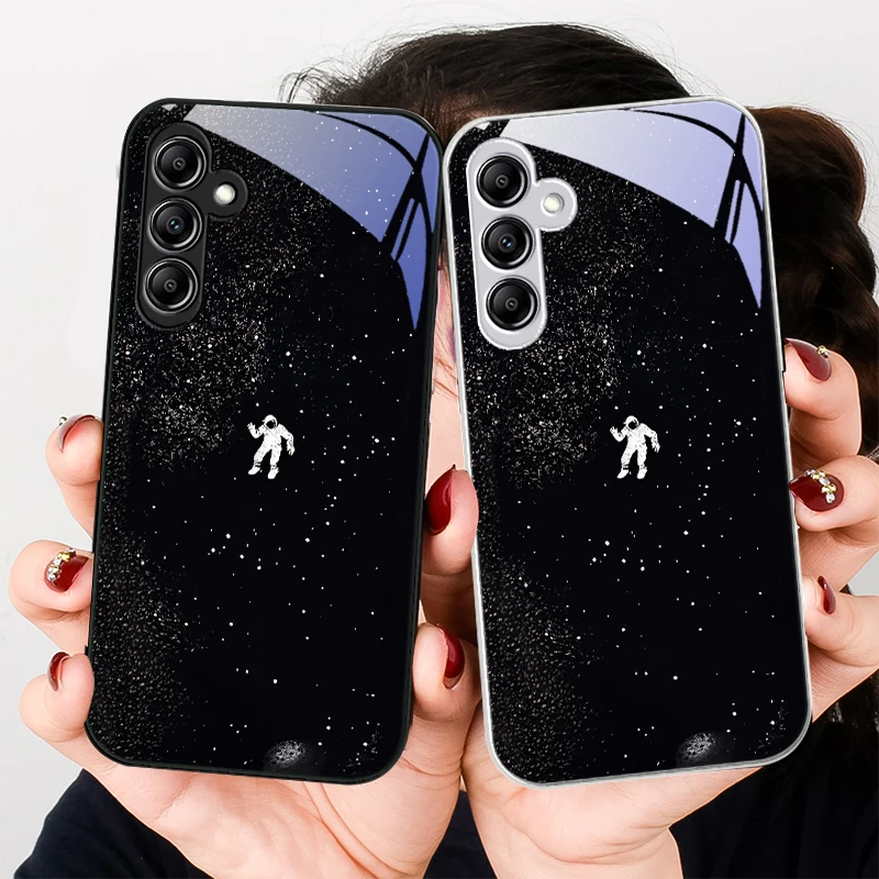 People in the universe for Samsung Galaxy A01 02 03 Core A04 A14 4G A13 54 34 31 20 25 23 22 5G S21 Ultra S20 glass phone case