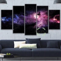 starry nebula outer space framed or unframed 5 piece five panel canvas painting poster wall art home decor for him for her gift