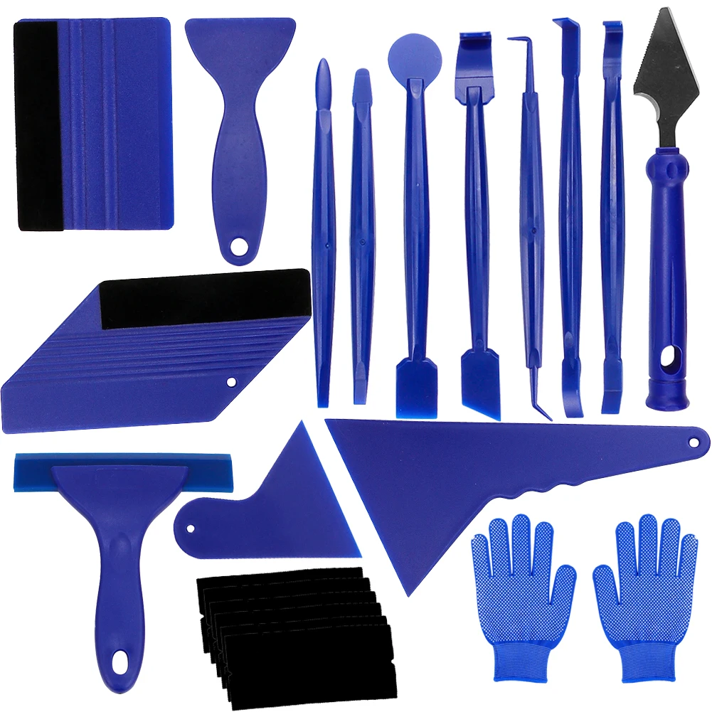 

Набор инструментов для виниловой оберточной пленки автомобиля, набор скребок для наклейки на автомобиль, нож, декоративные принадлежности, 21 шт.