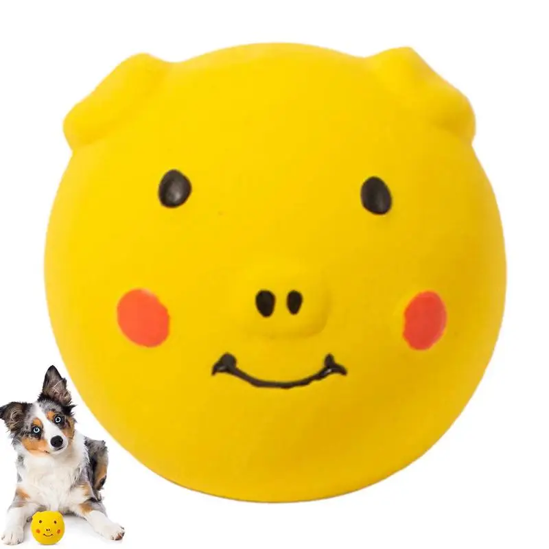 Puppy Toy Ball Pig Shape Bite Resistant Interactive Teething Toys For Large/medium/small Breeds Pet