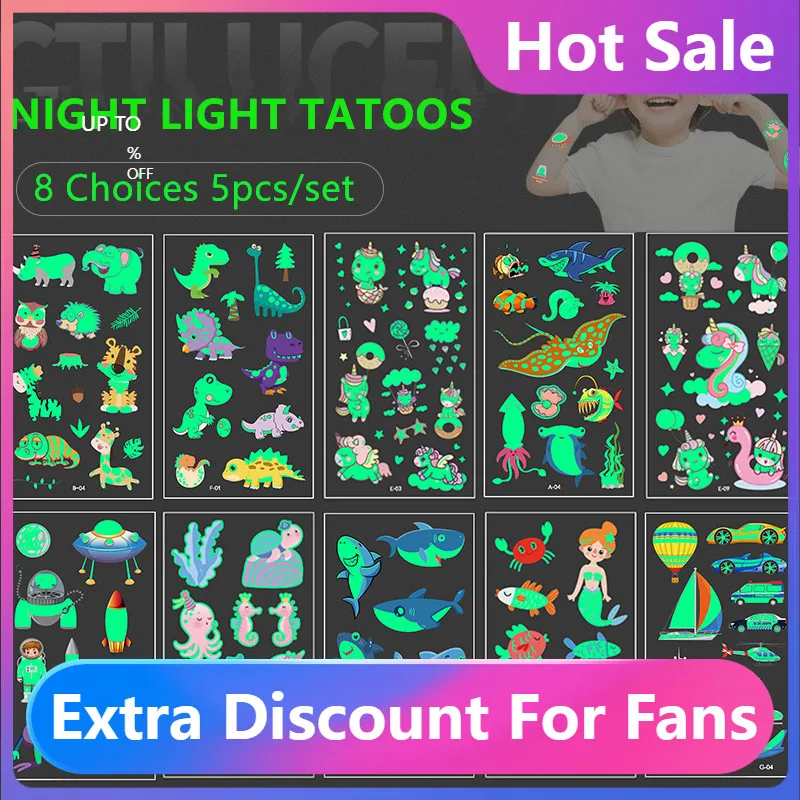 

Горячая Татуировка наклейка s светящийся ребенок фотоэлемент светящаяся наклейка на лицо руки ноги фотоэлемент наклейка