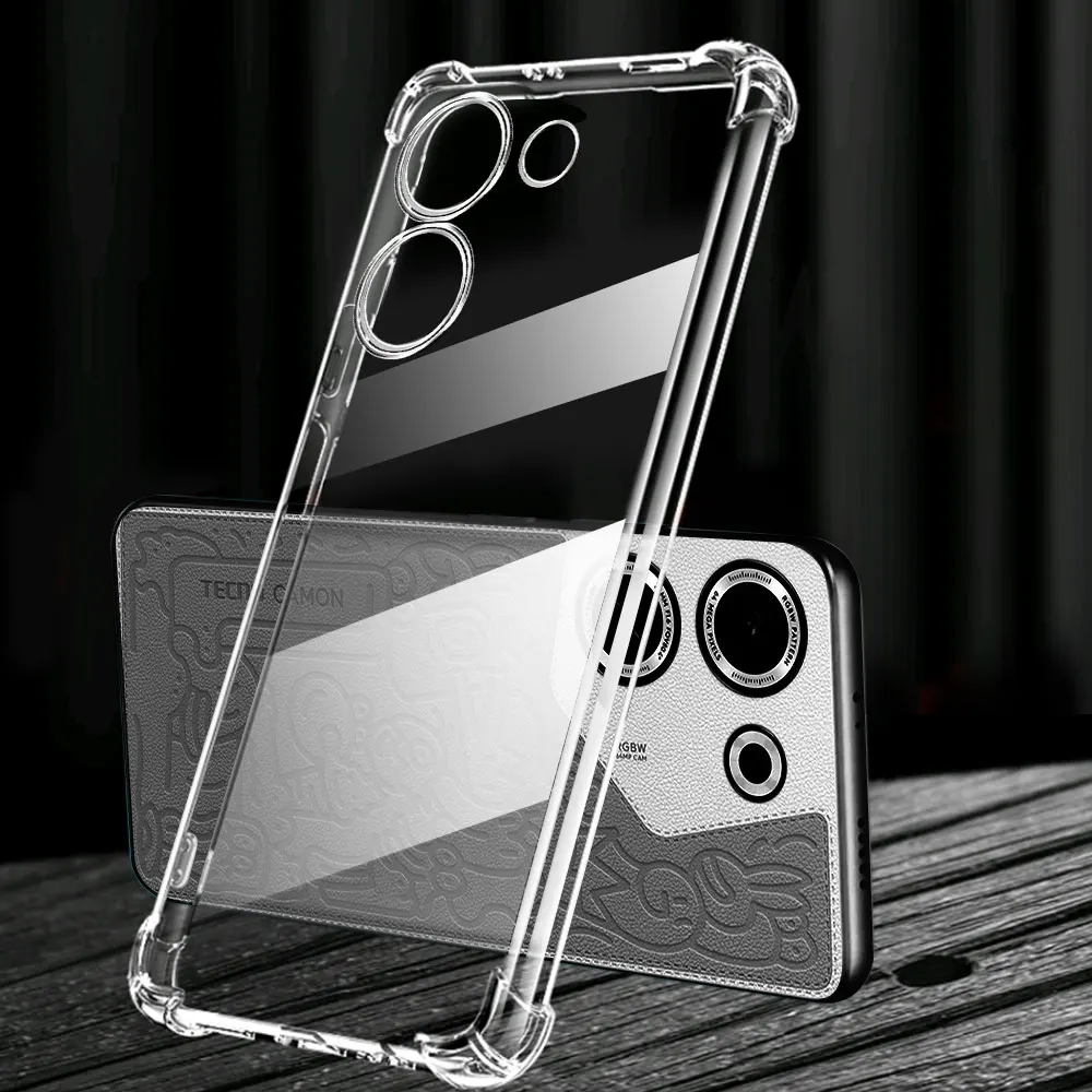 Противоударный прозрачный чехол для телефона Tecno Camon 20 Pro 4G 20Pro 5G мягкий