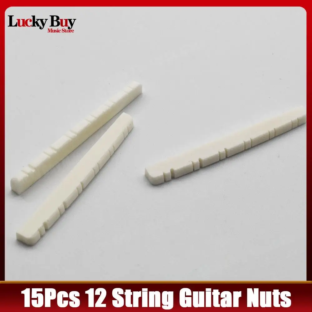 

15Pcs New Slotted Real Bone 12 String Guitar Nuts For Electric Guitar 48x3x5mm