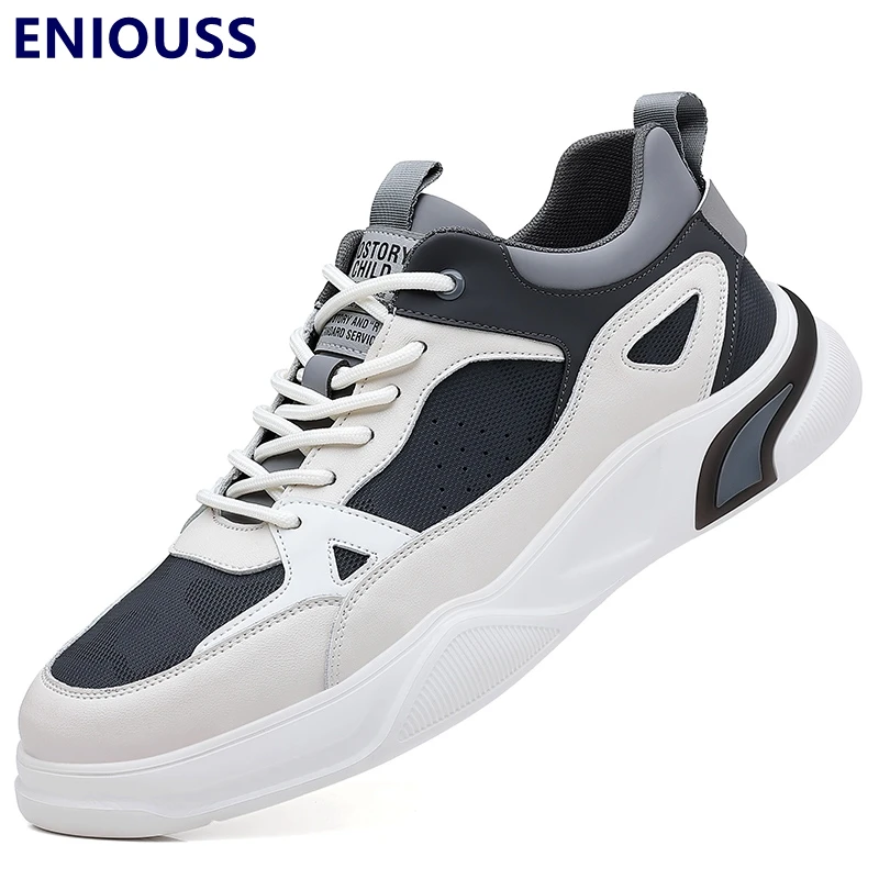 

Весенне-осенние уличные кроссовки ENIOUSS для мужчин, повседневная обувь на шнуровке, дышащая обувь на плоской подошве