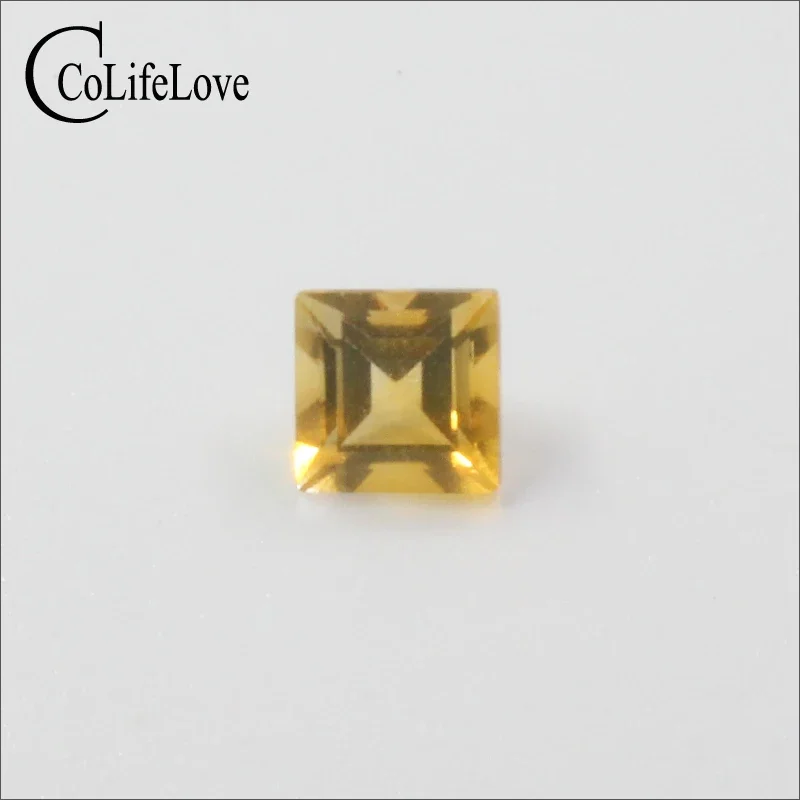 Натуральный Цитрин класса VVS драгоценный камень 4 мм квадратная форма цитрин