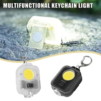 mini led keychain flashlight ultra bright cob key ring torch light rechargeable 500mah battery pocket light for outdoor camping