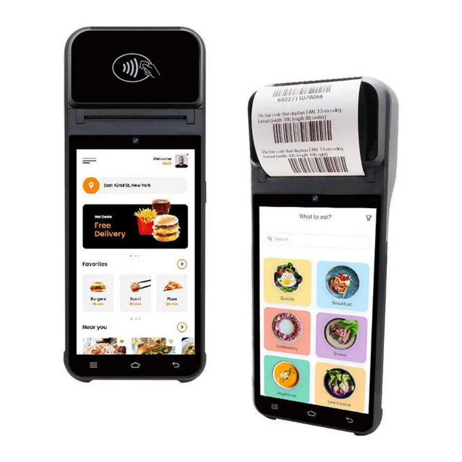 Фото 5,5-дюймовый портативный POS-терминал на Android 14 с 2D-сканером QR-кодов, NFC, Bluetooth, 4G, WiFi для управления логистикой в ресторанах. №5