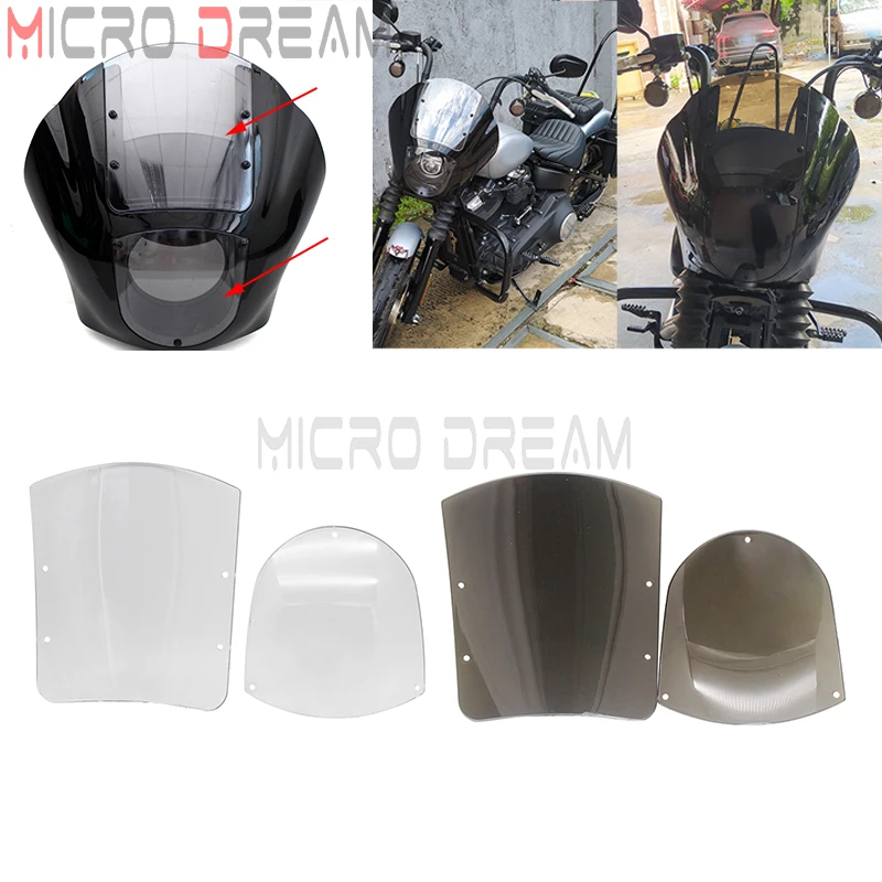 

Upper/Lower Headlight Fairing Windshield Clear For Harley Sportster XL 88-16 Iron 883 XL883N 09-17 Quarter Fairing Dyna Models