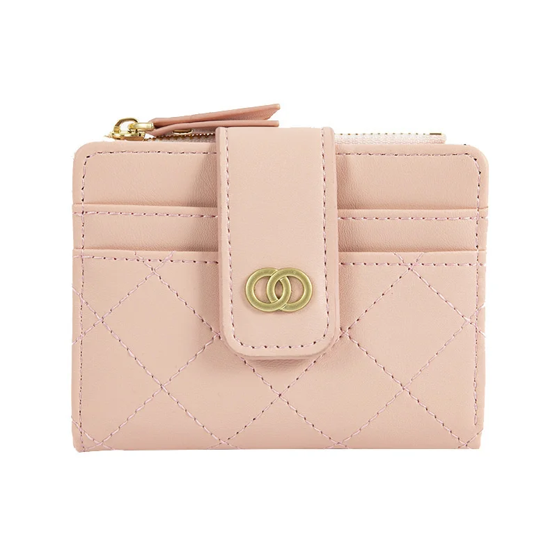 Wallet women's short 2022 new Korean buckle women's wallet multi card position student style zero wallet zipper card bag