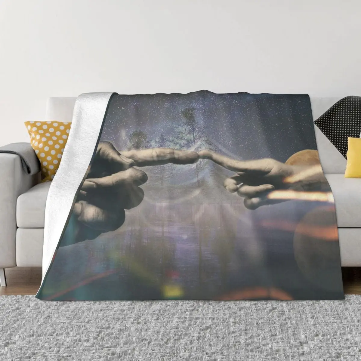 

Мифическое фэнтезийное одеяло, Фланелевое мягкое флисовое покрывало с изображением звезд, гор, пальцев