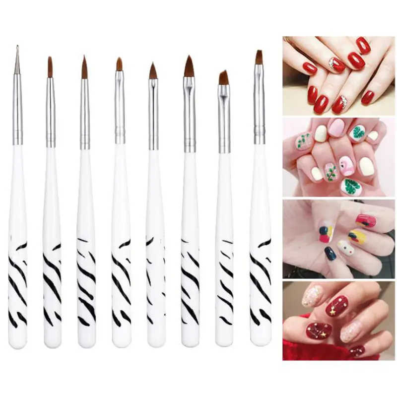 

8pcs/Set Nail Brush Nail Art Acrylic Liquid Powder French Stripes Lines Liner Painting Design Brush Dotting Picking Pen Tool DIY