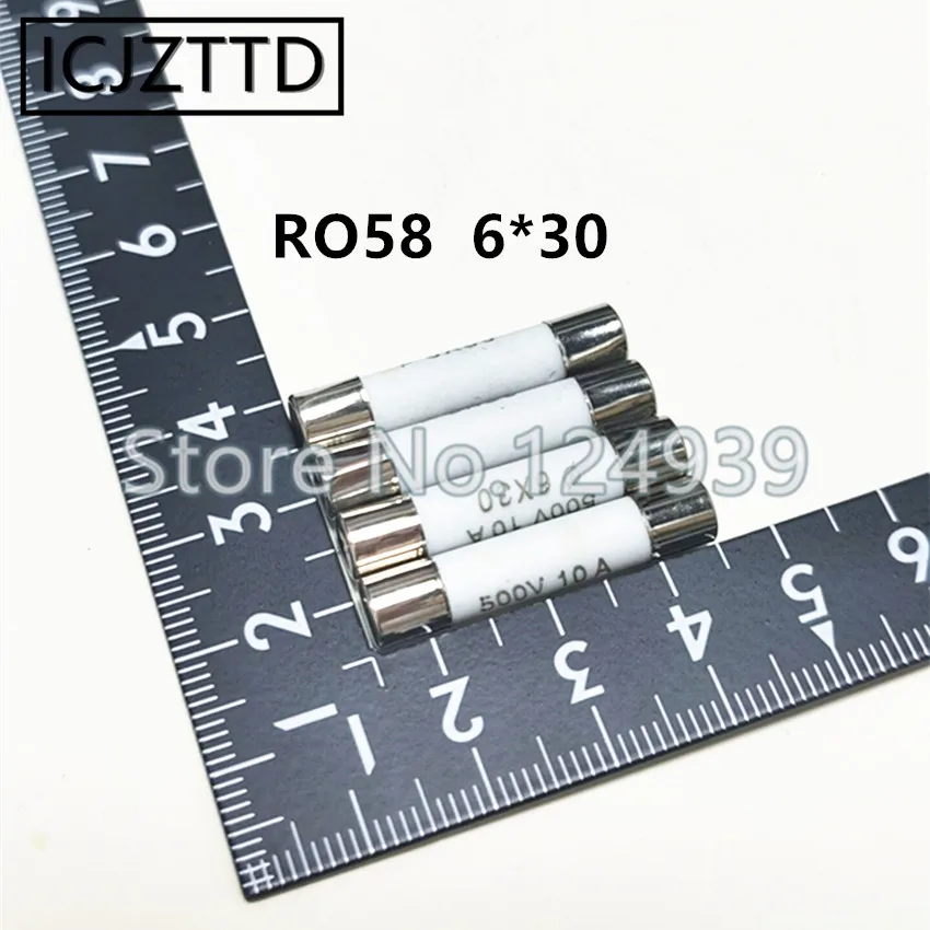 RO58 fuse BS1362 6*30mm 0.5A 1A 2A 3A 5A 6A 7A 8A 10A 13A 16A 20A 25A 30A 500V ceramic fuse 6*30 Ceramic insurance tube 500V30mm images - 6