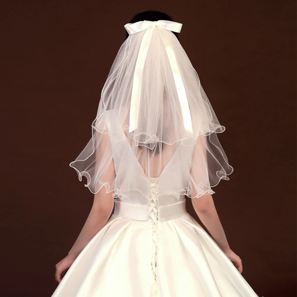 

Comfy Fashion Bachelorette Party Bridal Headdress Wedding Veil Bow Pearl Bow Tie Dreamy Easy Matching Headdress