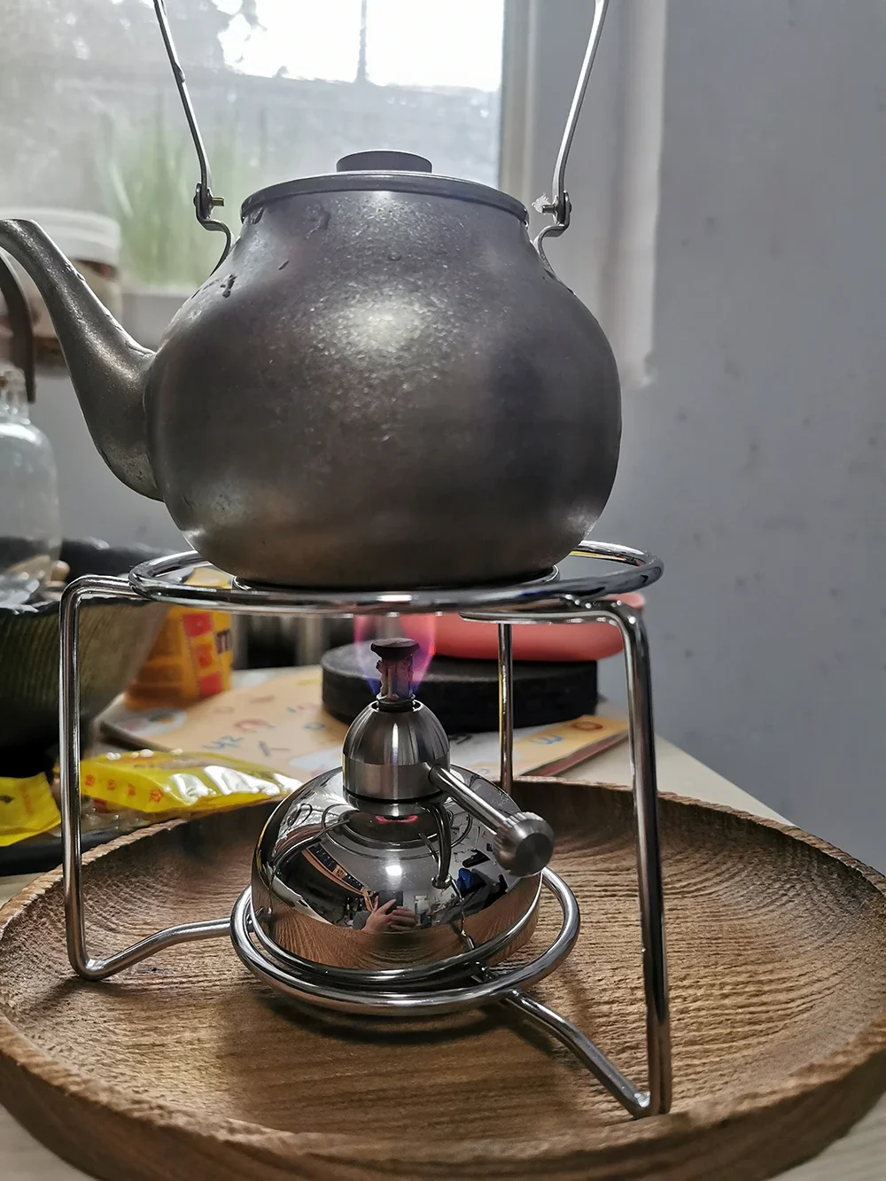 Регулируемая спиртовая лампа из нержавеющей стали 130 мл