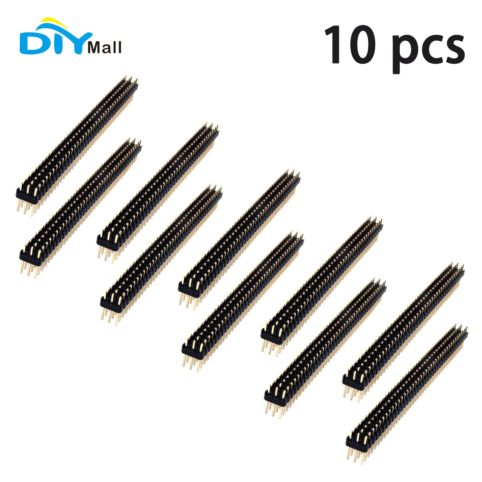 

DIYmall 10 шт. 3x40P, шаг 2,54 мм, штифтовый разъем для печатной платы, мужской тройной ряд, прямые квадратные штифты, сквозное отверстие, золотая вспышка, три ряда, пространство