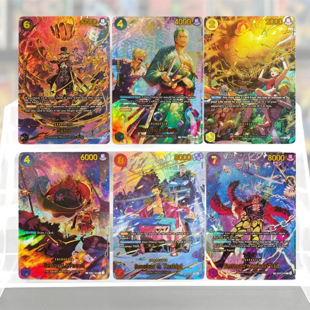 Фото Коллекционные аниме-карты Proxy ONE PIECE SP Card EB04: Смокер, Ташиги, Сабо, Зевс, Зоро, Капитан Эдвард, Виви. Английская версия TCG. №1