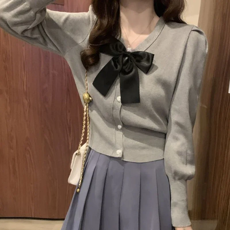 Кардиган женский студенческий модный вязаный для отдыха милый элегантный