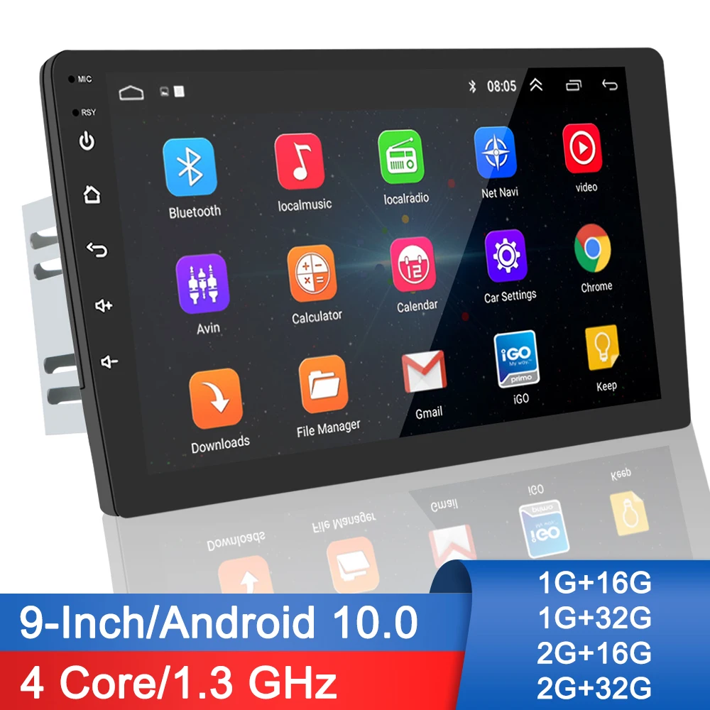 

Автомобильное радио Android 10.0 GPS WIFI Bluetooth плеер универсальный авто стерео Android мультимедийный плеер