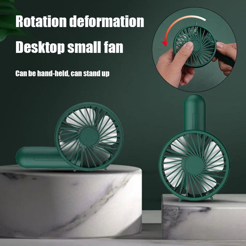 

Outside Travel Artifact Summer Portable Mini Fan 3 Speed Adjustable Fans USB Rechargeable Desk Handheld Air Conditioner Cooler