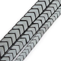 arrow shape natural stone beads black hematite loose spacer beads for jewelry making needlework diy bracelets charm accessories
