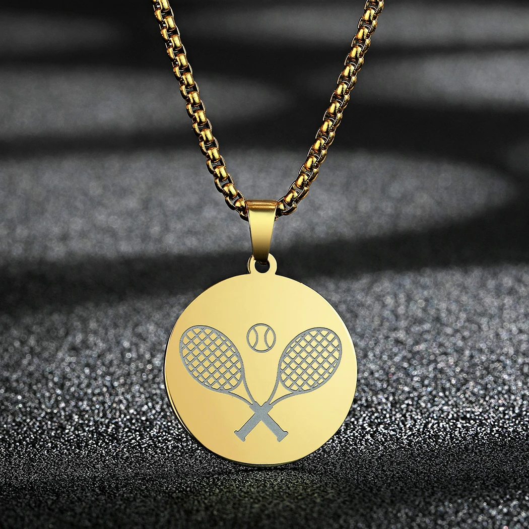 Мужская теннисная ракетка Chereda ожерелье из нержавеющей стали с двойным теннисным