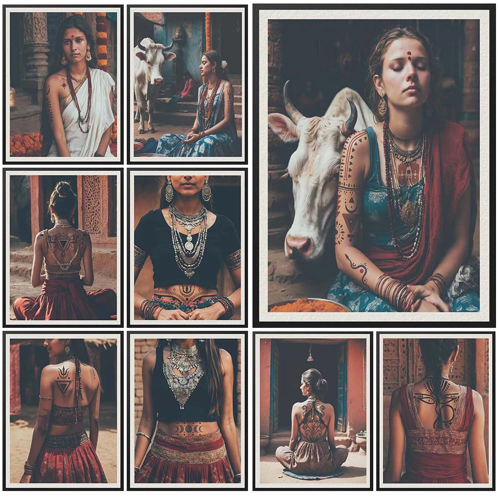 Картина на холсте с изображением девушки йоги