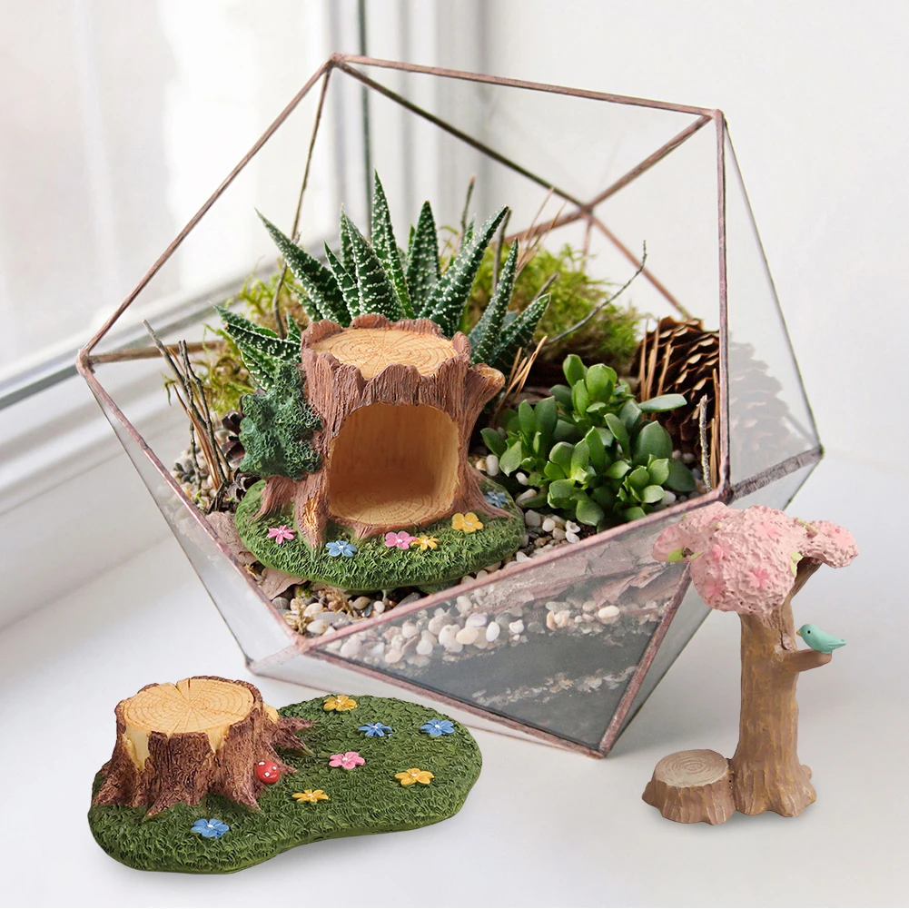 Миниатюрные фигурки из смолы для лужайки и деревьев, сказочное ремесло, мини садовое украшение, декор бонсай, микро-ландшафт, кукольный домик