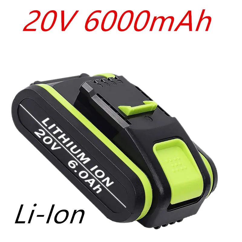 

2022 new power tools rechargeable replacement battery 20v 6000mah lithium for worx wa3551 wx390 wx176 wx178 wx386 wx678