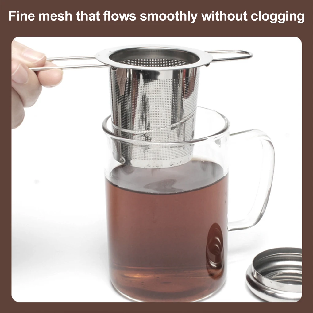 

Reusable Tea Infuser 304 Stainless Steel Tea Strainer Teapot Loose Tea Leaf Spice Tea Filter Kitchen Accessories Double Handle