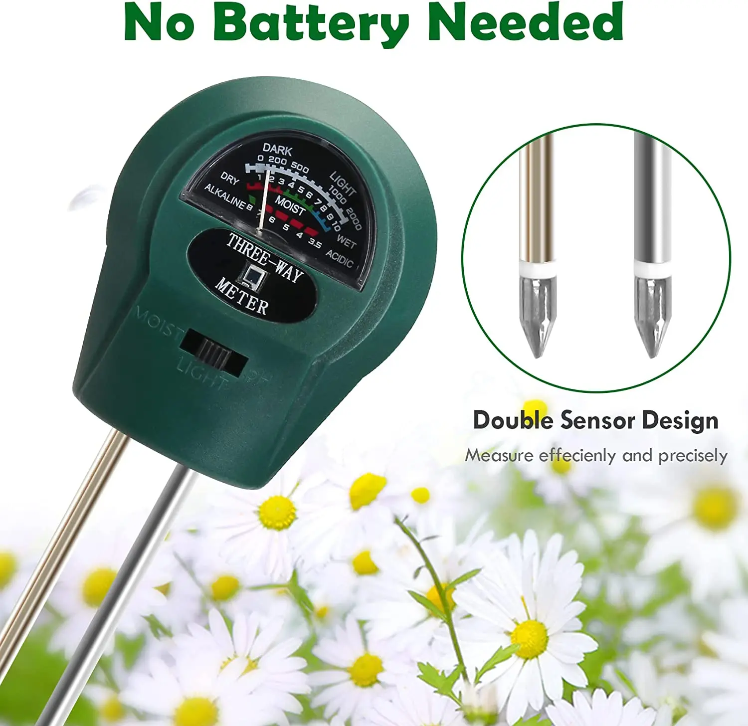 3 в 1 анализатор влажности и PH для домашних растений