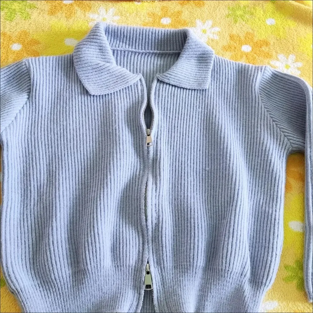 Укороченный кардиган Женский однотонный Модный повседневный Универсальный