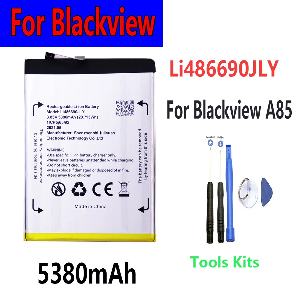 Фото Аккумулятор для Blackview BV8800 BL8800 Pro A85 BV6600 BV7200 BV9300 Li676590H, быстрые зарядные батареи DT Li456182PHTT-B Li486690JLY №3