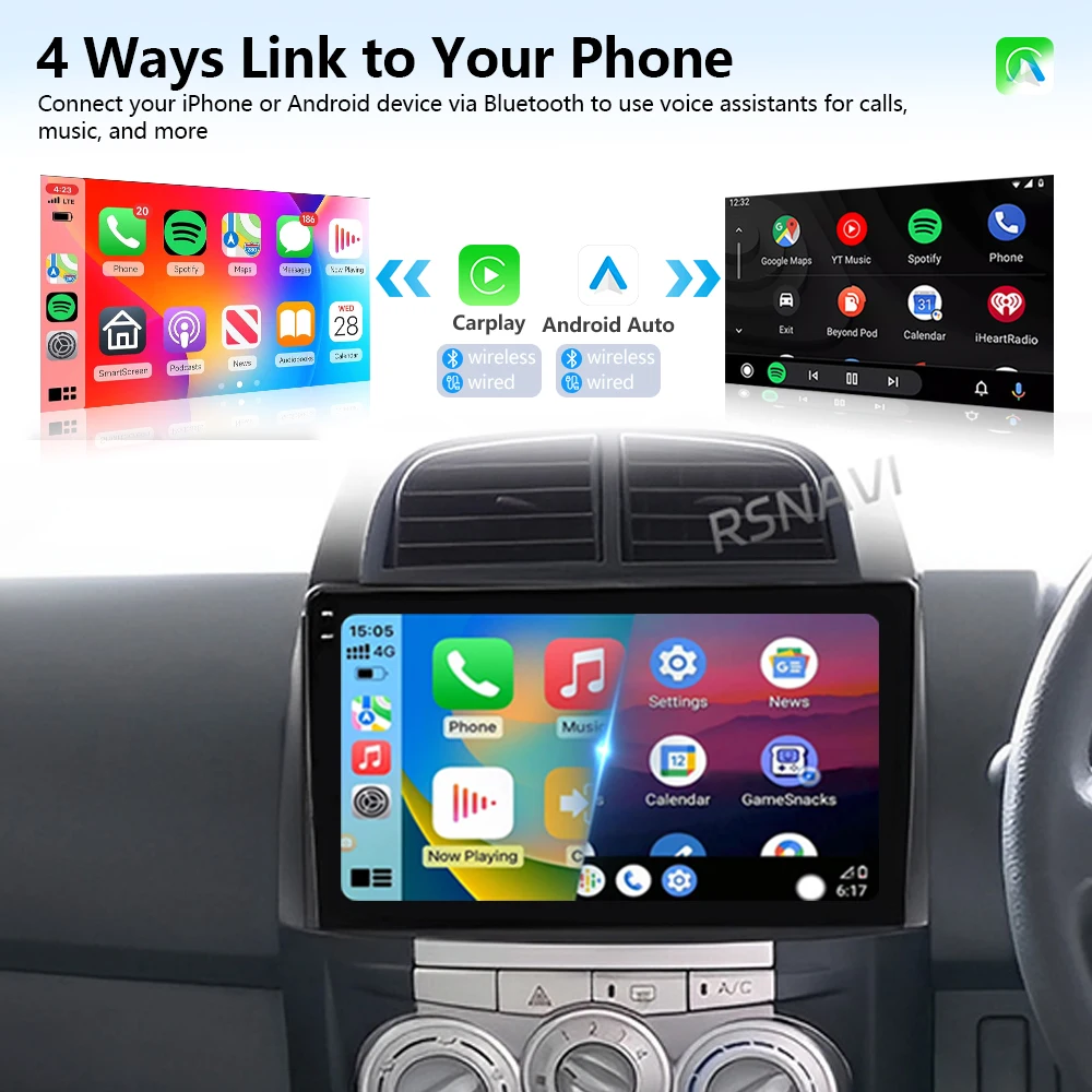 Фото Автомагнитола Android 16 для Toyota Passo, Daihatsu Boon, Sirion, Subaru 2005-2013 с GPS, CarPlay и управлением с руля №3