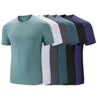 2022 men and women ice silk short sleeved t shirt summer thin breathable sports couple t shirt elastic quick drying t shirt