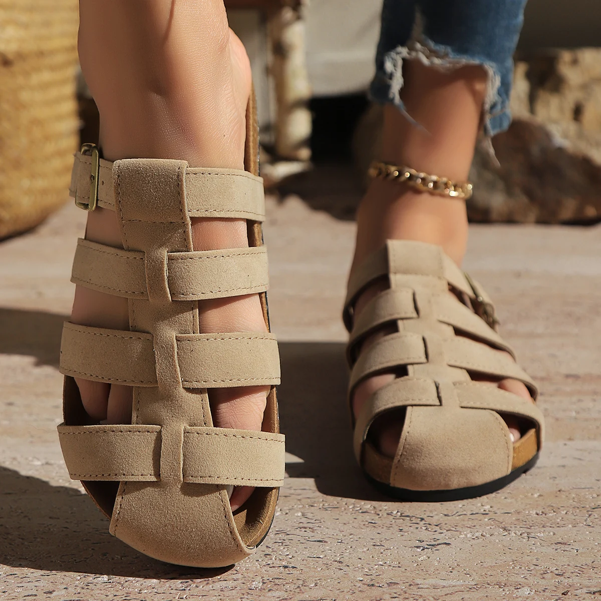 Тапочки женские сандалии на плоской подошве туфли Trend лето 2021 мюли повседневные